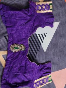 Purple Net Saree