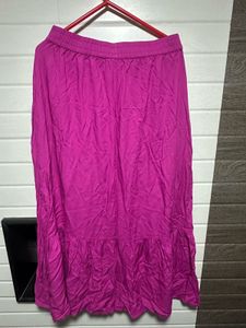 Magenta Pink Midi Skirt