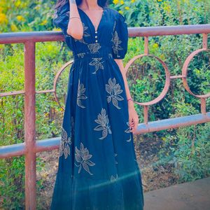 V Neck Maxi Floral Dress