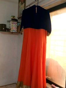 Orange &amp; Blue Party Gown