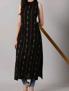black straight kurta