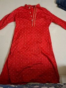 Red Printed Kurta