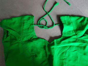 Parrot Green Saree