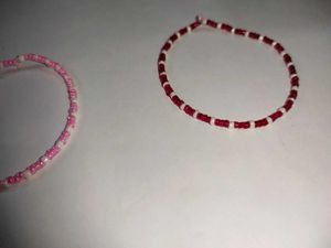 Beaded Bracelets - Pink &amp; Red Set