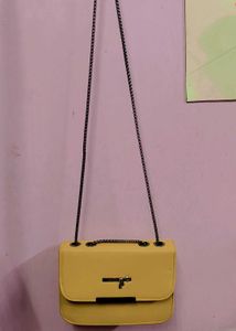Yellow Chain Crossbody Bag