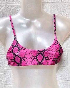 Pink Snake Print Bikini Top 32 to 34 inches
