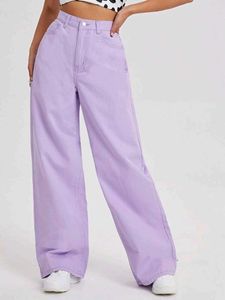 Purple Wide Leg Denim Pants
