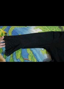 Black peplum top streachable