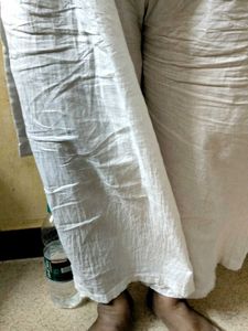 White Kurti with Black Embroidery Whit Pajama
