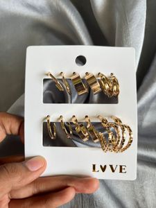 Anti Tarnish Hoops Earrings Set