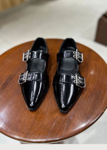 Mistry BUCKLED BALLET FLATS IN Black