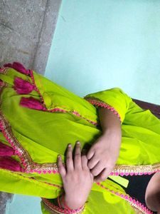 Lime Green Saree