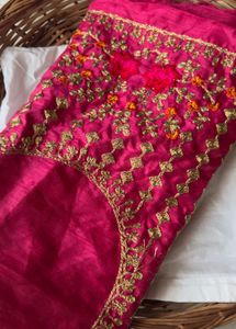 Brand New Designer Full Embroidered Silk Blouse Pc