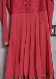 Elegant Coral Anarkali Kurta
