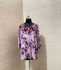 Catherines 0X Velvet Floral 3/4 Sleeves
