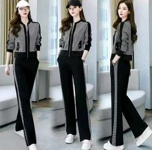 Chic Houndstooth Tracksuit