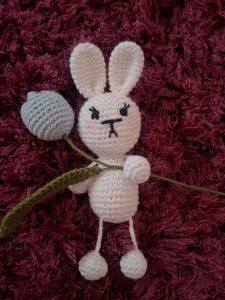 Crochet White Bunny Plush