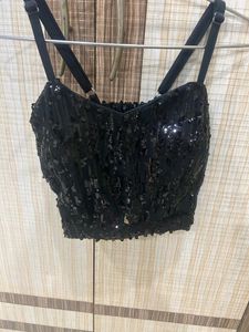 Beautiful Stylish Sequence Crop Top