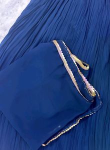 Navy Blue Full Flare Gown