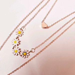 Triple Layered Pinteresty Necklace Rosegold