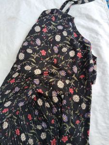 Floral Print Pleated Midi Dress