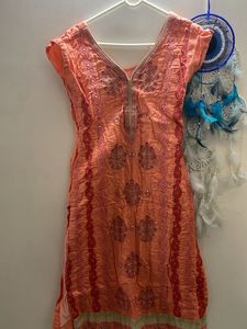 New Peach Mirror Kurta Set
