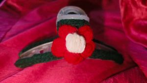 Red Crochet Flower Hair Clip