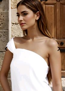 Elegant White One-Shoulder Top