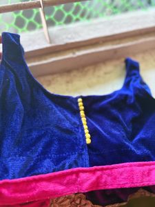 ✨ SALE Royal Blue Velvet Net Lehenga