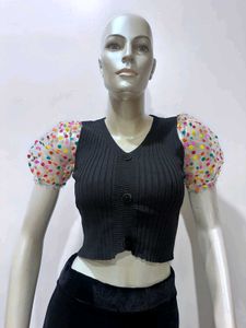 White Puff Sleeve Top