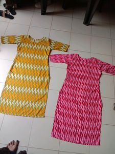 Two Shirt Yellow And Pink Colour Printed Shirt