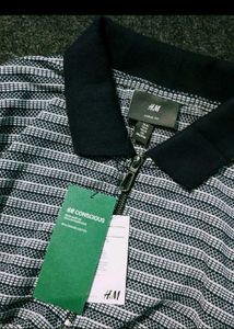 Striped H&amp;M Polo T-Shirt ( Zipper)