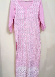 Pink Chikankari Kurti