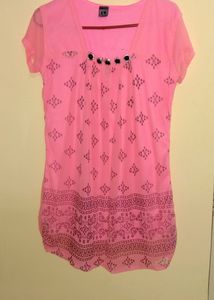 Brand New Peach With Black Designed S Size Top