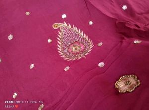 Maroon Embroidered Saree