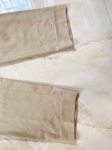 Beige Wide Leg Pants
