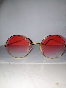 Retro Round Red Ombre Sunglasses