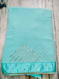 Real Mirror Work Saree