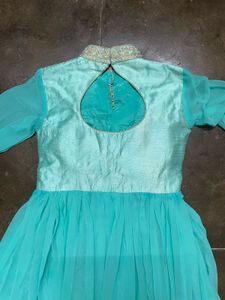 Cyan Heavy Anarkali Suit Set