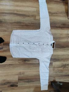 White Patterned Dress Shirt - Long Sleeve