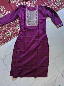 Purple Festive Kurta Set With Dupatta