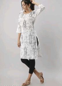 Printed White Kurta