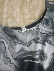 Marble Print Long Sleeve Top