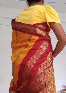 Silk Saree - Yellow &amp; Red