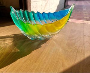 MIKASA WALTHER GLASS LEAF SHAPED WEST GERMANY BOWL