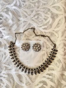 Oxidised Necklace Plus Earrings