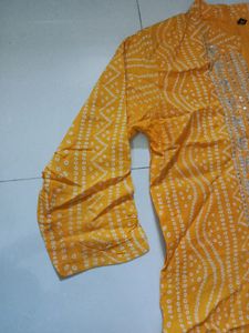 Yellow Bandhni Kurti