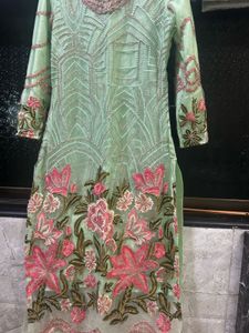 Mint Green Embroidered Kurti