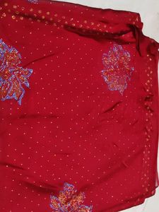 Excellent Stone Work Saree With Blouse