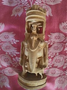 Vintage Hand Carved Elephant Sculpture